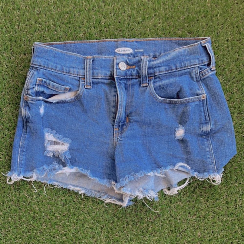 Old Navy ripped blue jean shorts